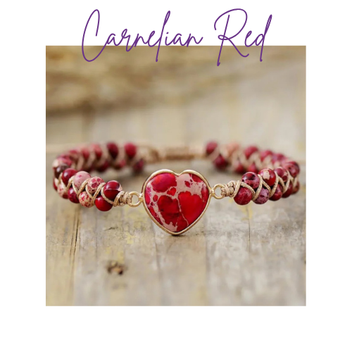 Womens Heart Bracelet - Natural Jasper Stone