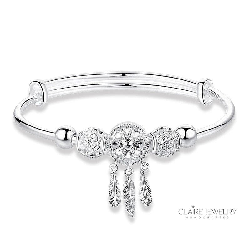 925 Silver Adjustable Dreamcatcher Bracelet