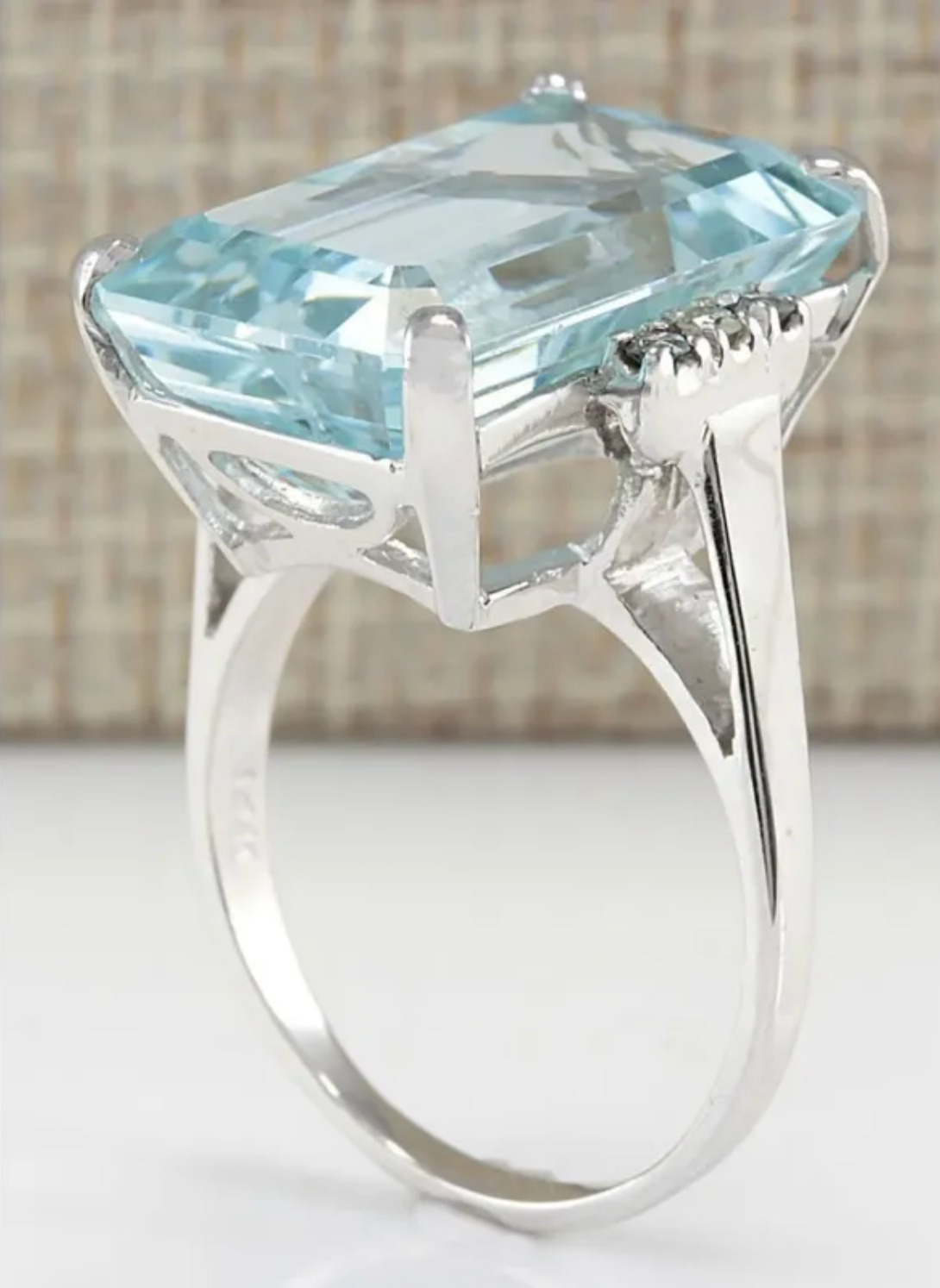 Vintage Light Blue Crystal Ring