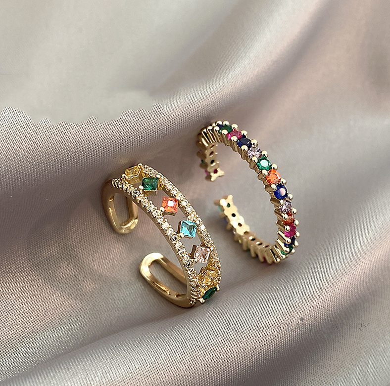 Elegant Multicolor Zirconia Rings