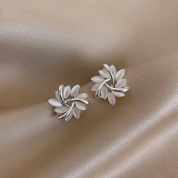 Sienna™ | Elegant Opal Petal Circle Stud Earrings