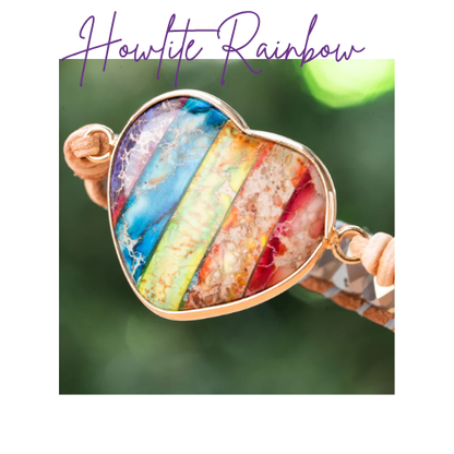 Womens Heart Bracelet - Natural Jasper Stone