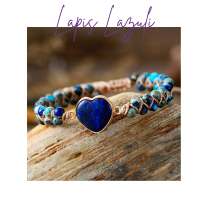 Womens Heart Bracelet - Natural Jasper Stone