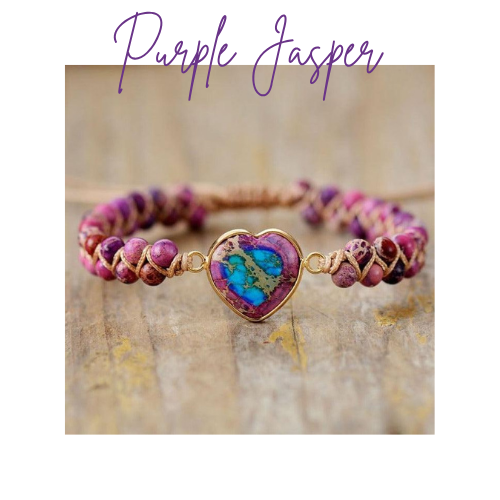 Womens Heart Bracelet - Natural Jasper Stone