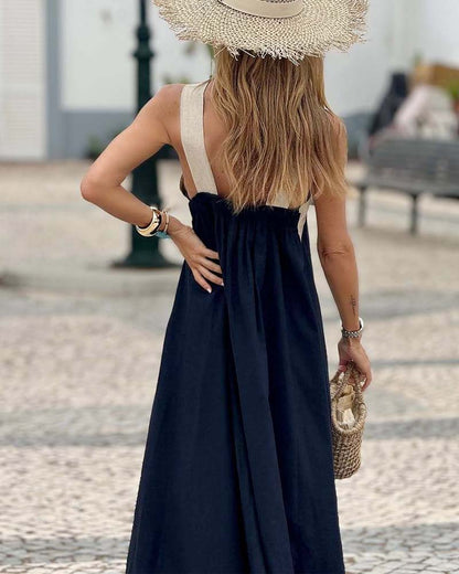 Sierra | Elegant Open-Back Dress with Stylish Crossover Neckline