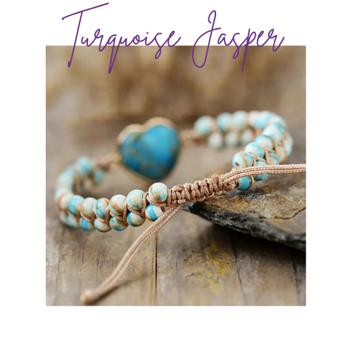 Womens Heart Bracelet - Natural Jasper Stone