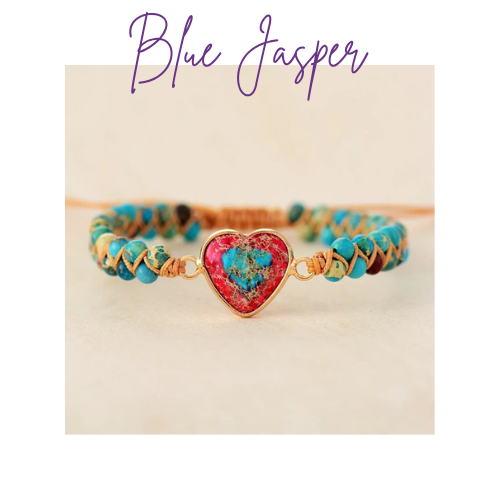 Womens Heart Bracelet - Natural Jasper Stone