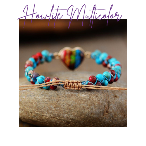 Womens Heart Bracelet - Natural Jasper Stone