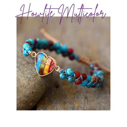 Womens Heart Bracelet - Natural Jasper Stone