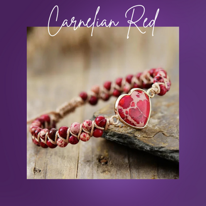 Heart Bracelet - Natural Jasper Stone