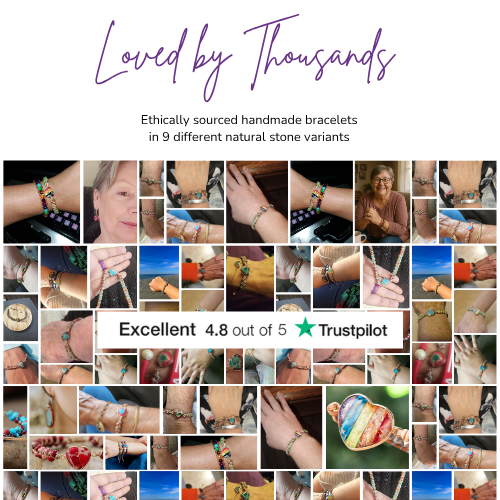 Womens Heart Bracelet - Natural Jasper Stone