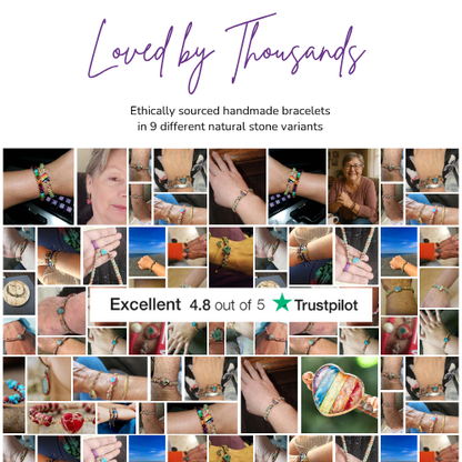 Womens Heart Bracelet - Natural Jasper Stone