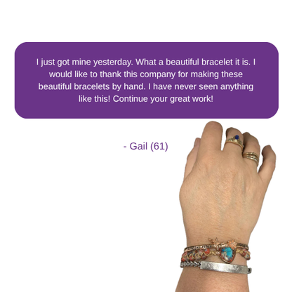 Womens Heart Bracelet - Natural Jasper Stone