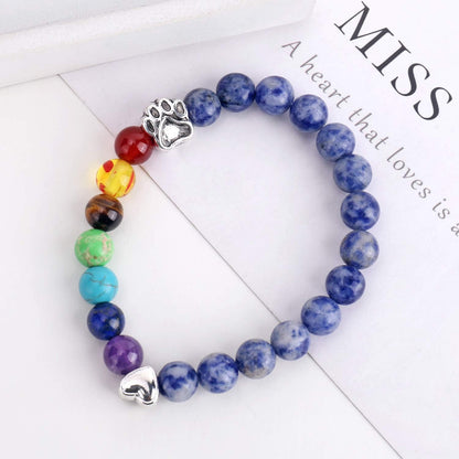 Rainbow Bridge Memorial Bracelet – 7 Chakra Bead Gift for Pet Loss