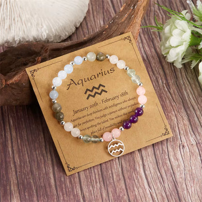Handmade Natural Stone Bracelets - by Zodiac
