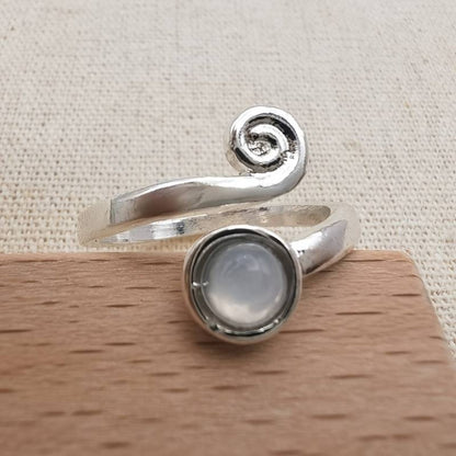 Spiral Ring with Vintage Moonstone