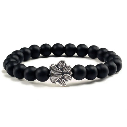 Beaded Paw Bracelet – Natural Stone Design