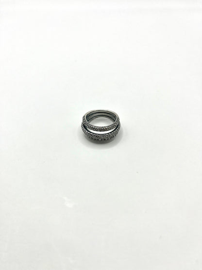 Margaux Rose - triplet ring met zirkonia steentjes