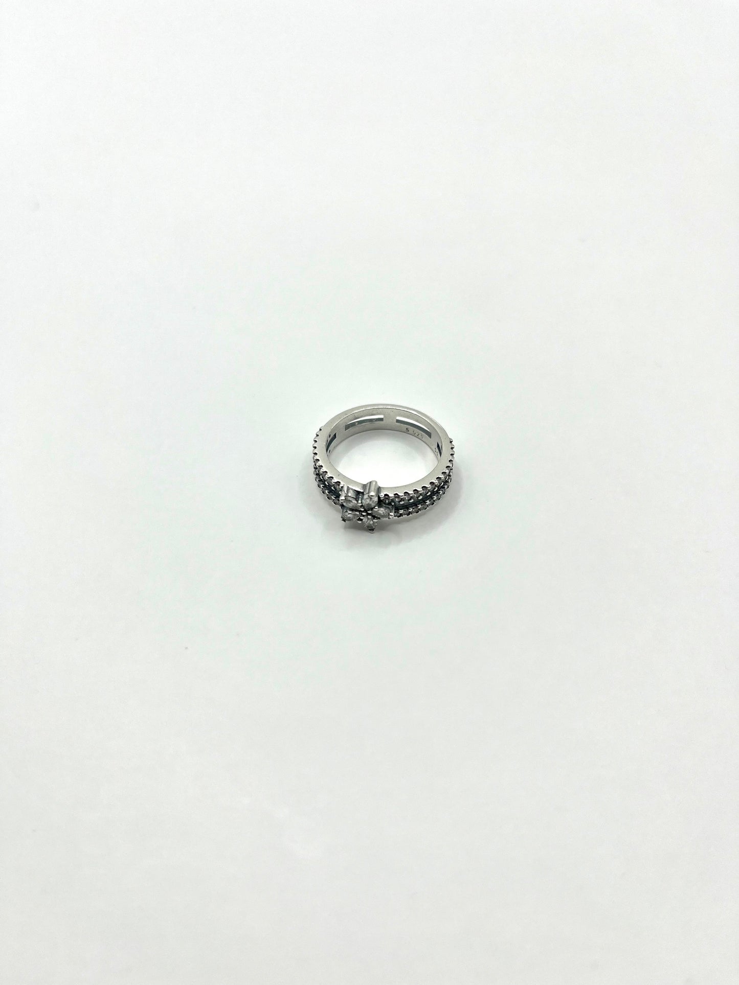 Margaux Rose - duplet ring met zirkonia bloem