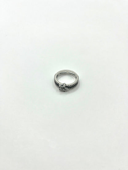 Margaux Rose - duplet ring met zirkonia bloem