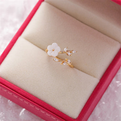 Adjustable Wildflower Ring with Gold