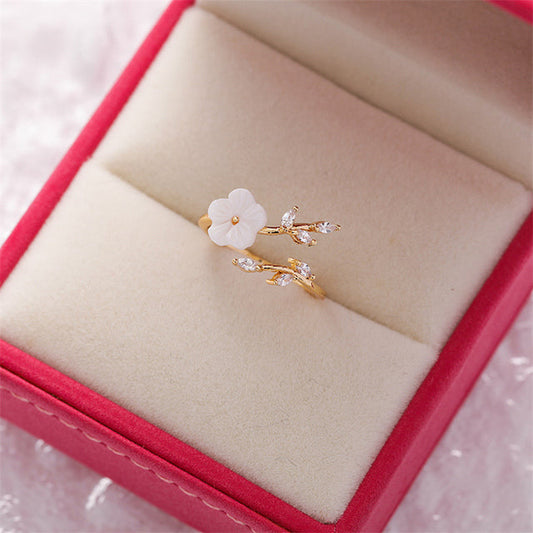 Adjustable Wildflower Ring with Gold