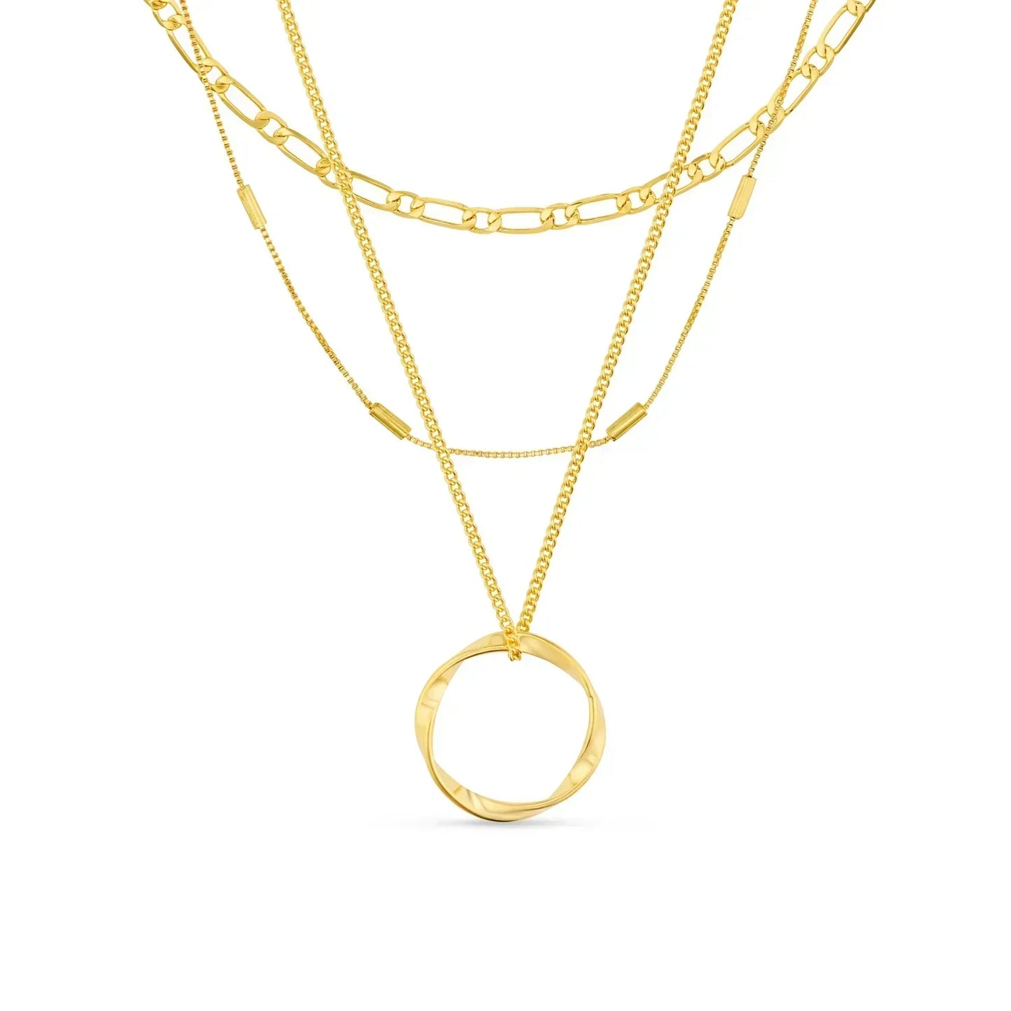 Circa™ | Gold Open Circle Three Row Necklace