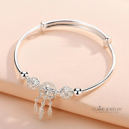 925 Silver Adjustable Dreamcatcher Bracelet