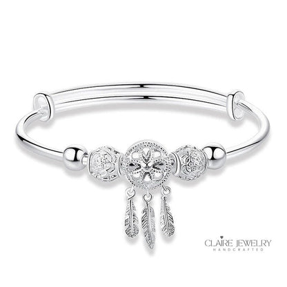 925 Silver Adjustable Dreamcatcher Bracelet