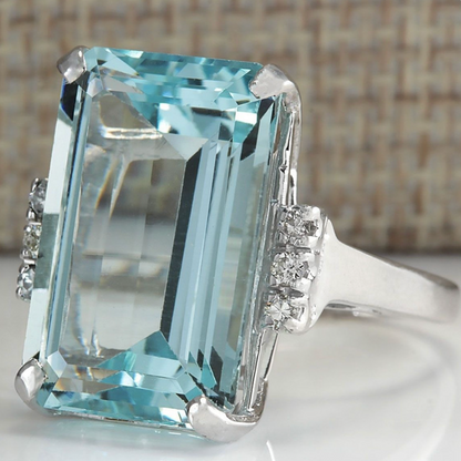Vintage Light Blue Crystal Ring