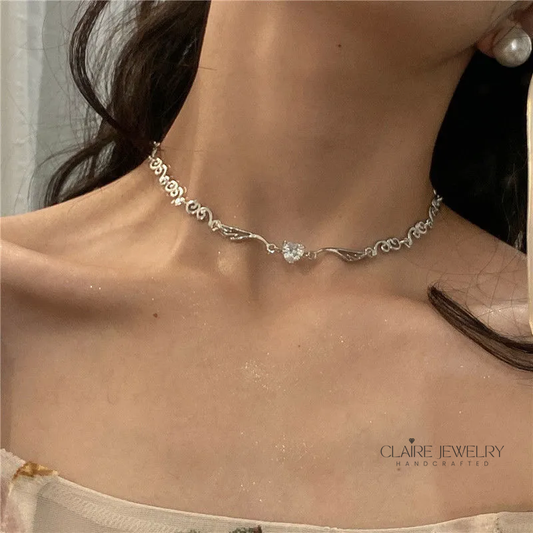 Elegant Heart Zirconia Necklace