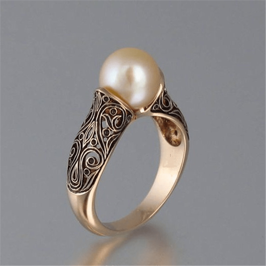 Vintage Pearl Golden Color Ring