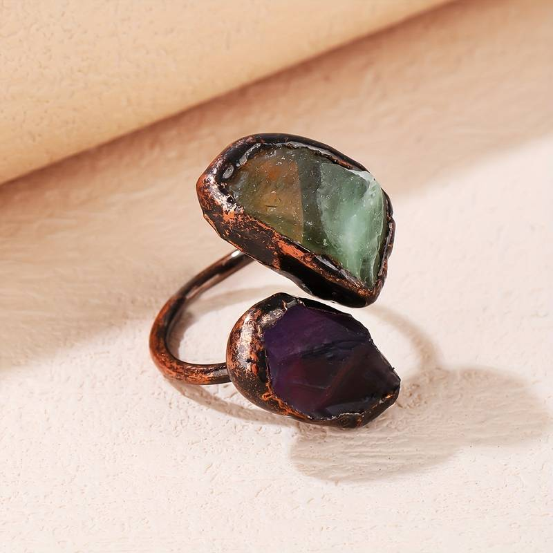 Vintage Natural Inlay Stone Ring