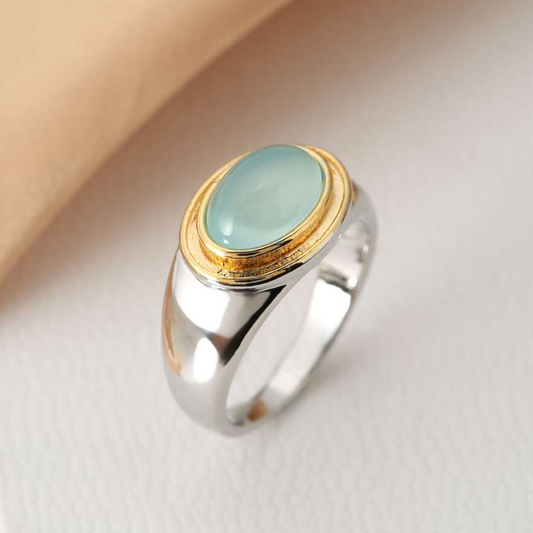Vintage Light Blue Moonstone Ring