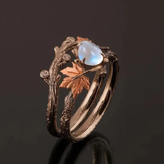 Nature Maple Moonstone Ring