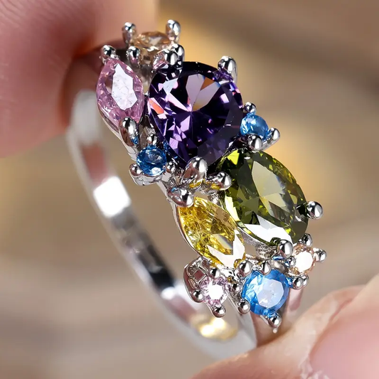 Vintage Colorful Crystal Ring