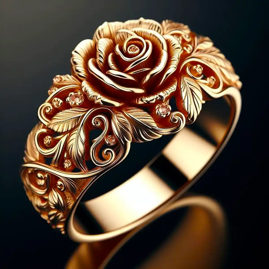 Engraved Flower Ring