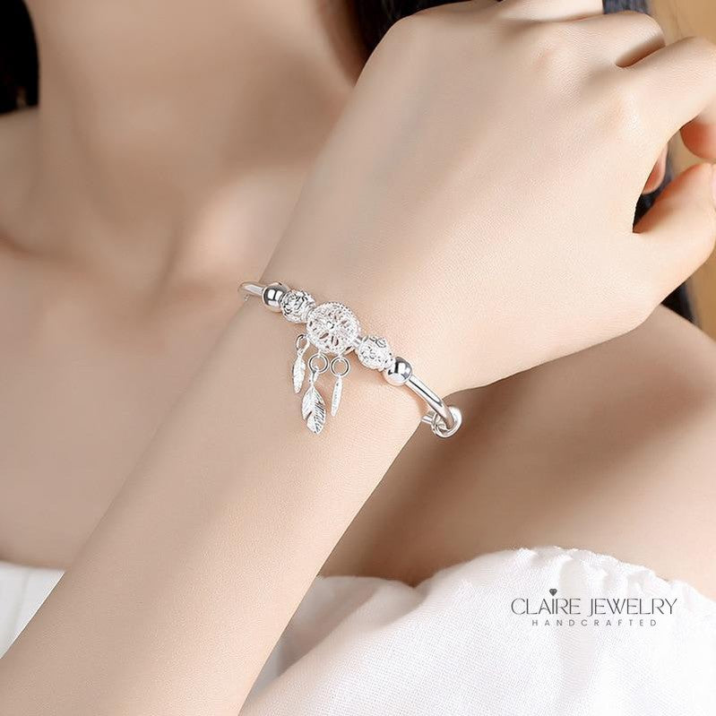 925 Silver Adjustable Dreamcatcher Bracelet