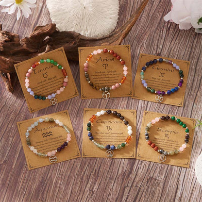 Handmade Natural Stone Bracelets - by Zodiac